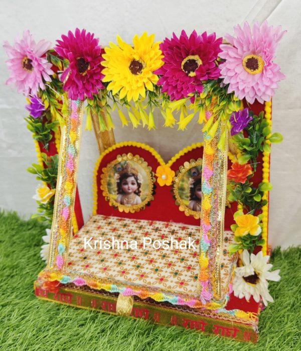 A-7 Janmashthami Special Beautiful Double Sitting Jhula For Laddu Gopalji - Image 4