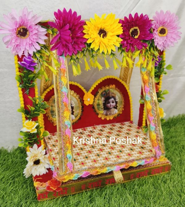 A-7 Janmashthami Special Beautiful Double Sitting Jhula For Laddu Gopalji - Image 3