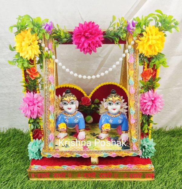 A-3 Janmashthami Special Beautiful Double Sitting Jhula For Laddu Gopalji