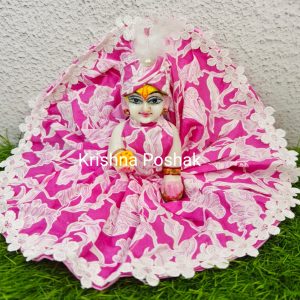 "Divine Summer Charm: Washable Poshak With Mukut for Laddu Gopalji"- N15