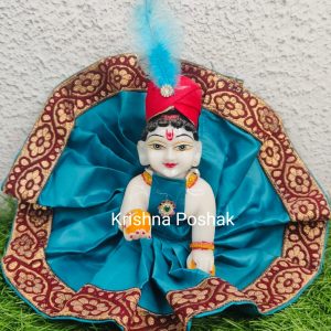 "Divine Summer Charm: Washable Poshak With Mukut for Laddu Gopalji"- N17