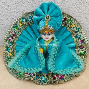 Winter Collection For Ladoo Gopal Ji- KP0010 | Premium Quality Velvet Poshak With Mukut & Shawl