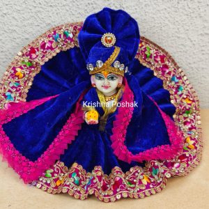 Winter Collection for Ladoo Gopal Ji- KP0011 | Premium Quality Velvet Poshak with Mukut & Shawl
