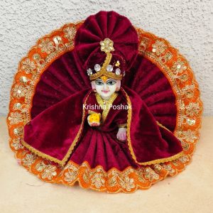 Winter Collection for Ladoo Gopal Ji- KP0015 | Premium Quality Velvet Poshak with Mukut & Shawl
