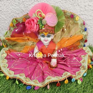 Beautiful Fancy Poshak With Mukut For Laddu Gopalji - 85