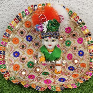 Beautiful Fancy Poshak With Mukut For Laddu Gopalji - 87