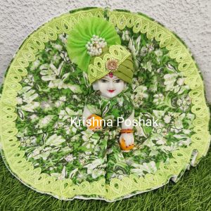 Beautiful Cotton Poshak With Mukut For Laddu Gopalji - 88