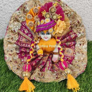 Beautiful Fancy Poshak with Mukut And Patka For Laddu Gopalji - 83