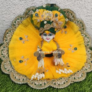 Beautiful Fancy Poshak With Heavy Mukut For Laddu Gopalji - 101