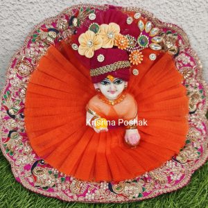 Beautiful Fancy Poshak With Heavy Mukut For Laddu Gopalji - 99
