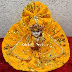 Winter Velvet Poshak With Mukut And Shawl For Laddu Gopalji-202