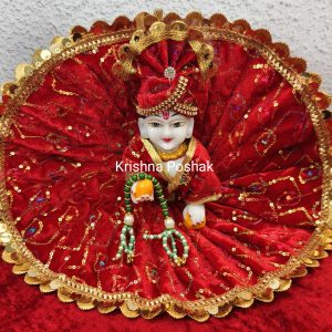Winter Velvet Poshak With Mukut For Laddu Gopalji-204