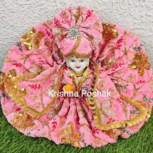 Winter Velvet Poshak With Mukut And Shawl For Laddu Gopalji-222