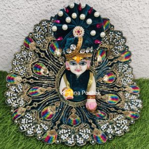 Winter Velvet Poshak With Mukut And Shawl For Laddu Gopalji-220