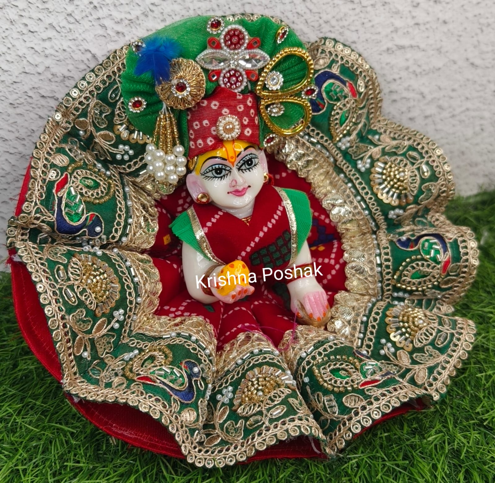 Premium Quality Designer Fancy Poshak With Mukut For Laddu Gopalji - 2026/5 - Image 3