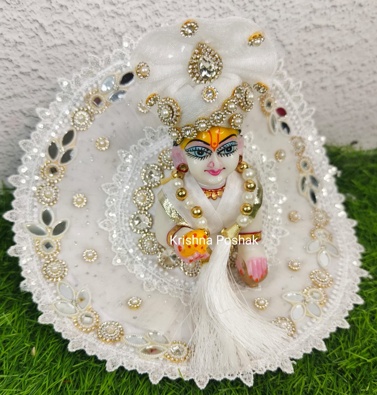 Premium Quality Designer Fancy Poshak With Mukut And Patka For Laddu Gopalji - 2026/1 - Image 4