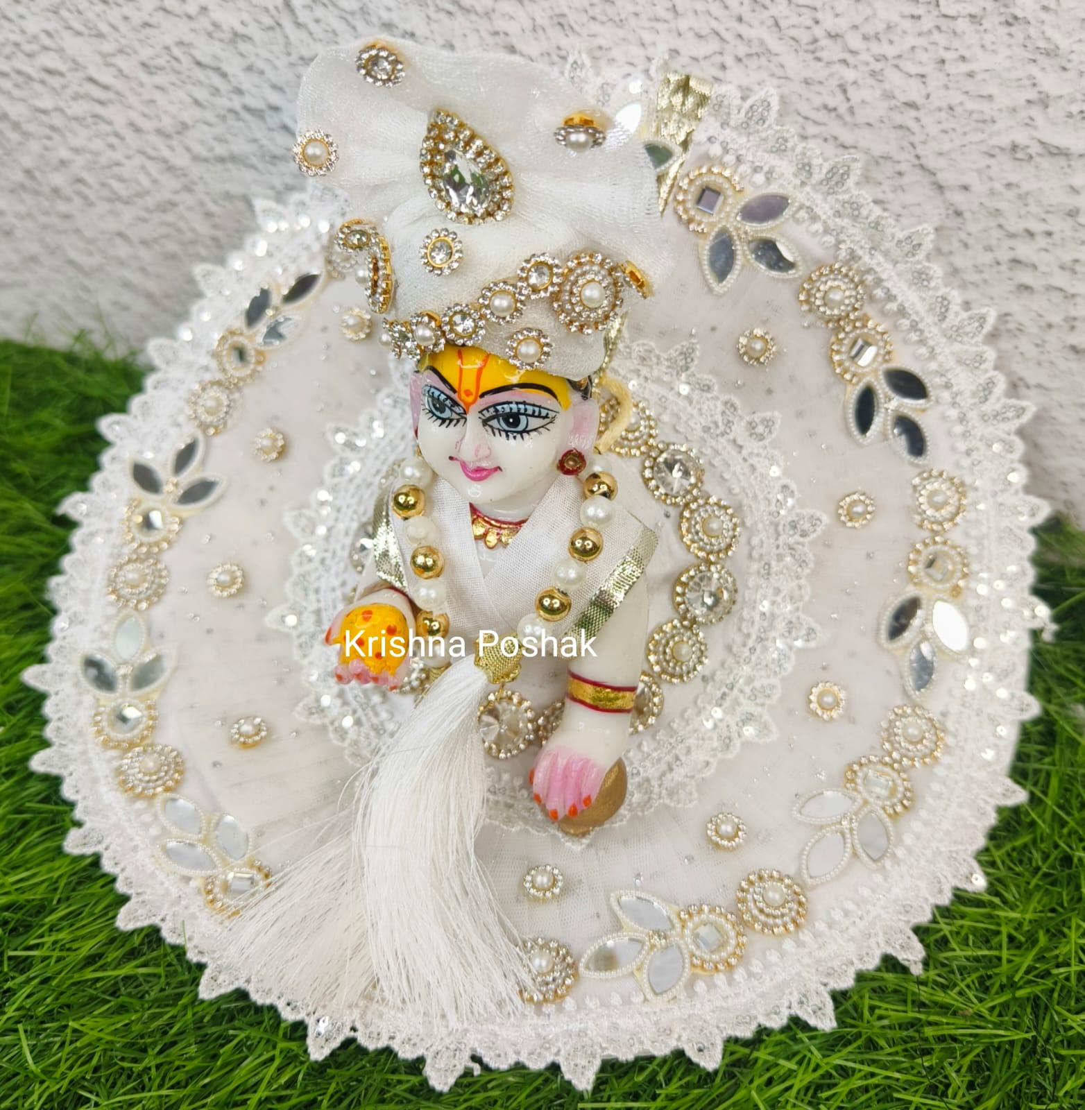 Premium Quality Designer Fancy Poshak With Mukut And Patka For Laddu Gopalji - 2026/1 - Image 2