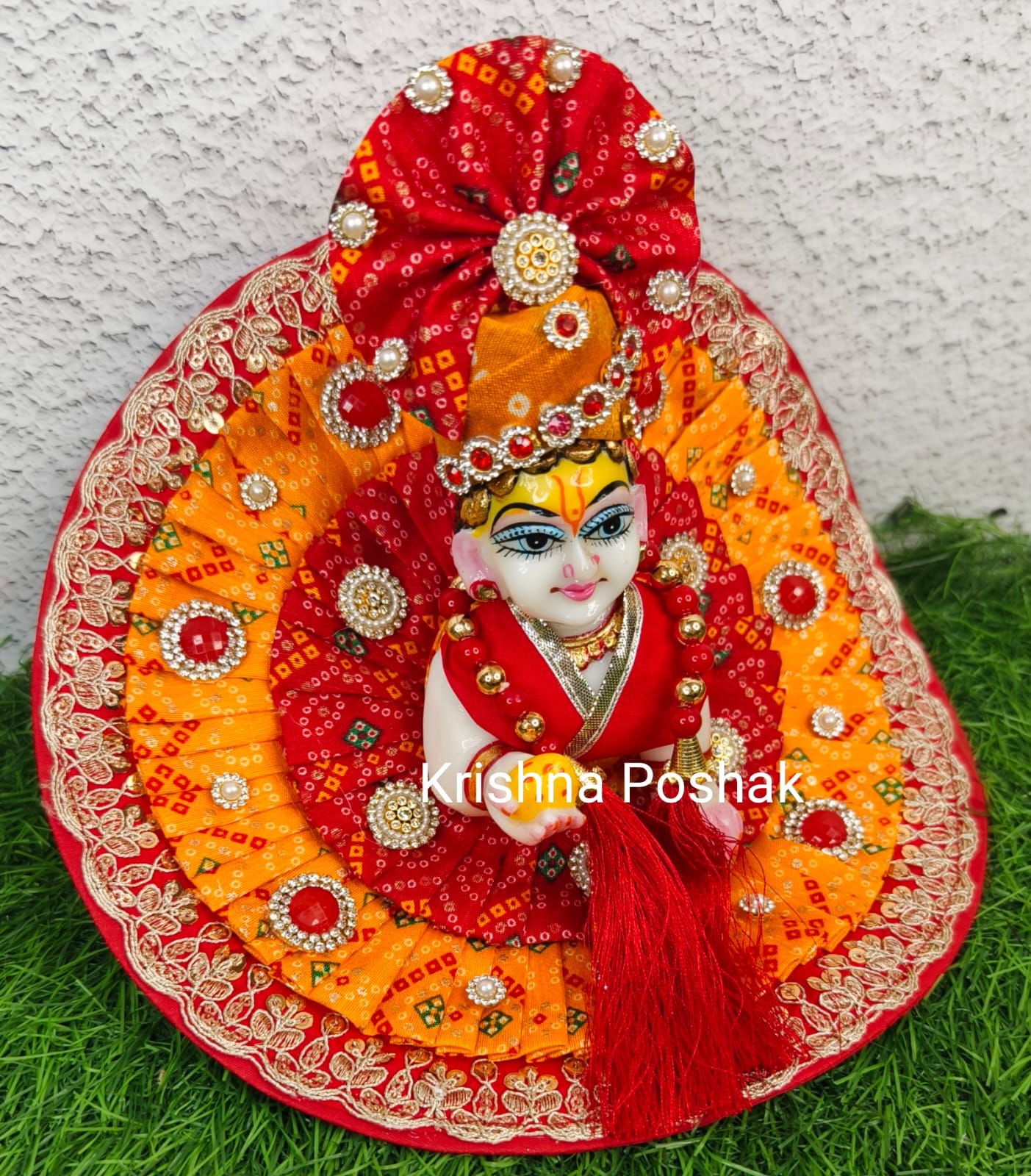 Premium Quality Designer Fancy Poshak With Mukut And Patka For Laddu Gopalji - 2026/2 - Image 2