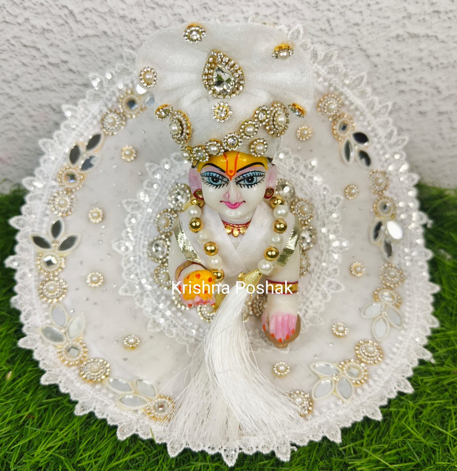 Premium Quality Designer Fancy Poshak With Mukut And Patka For Laddu Gopalji - 2026/1