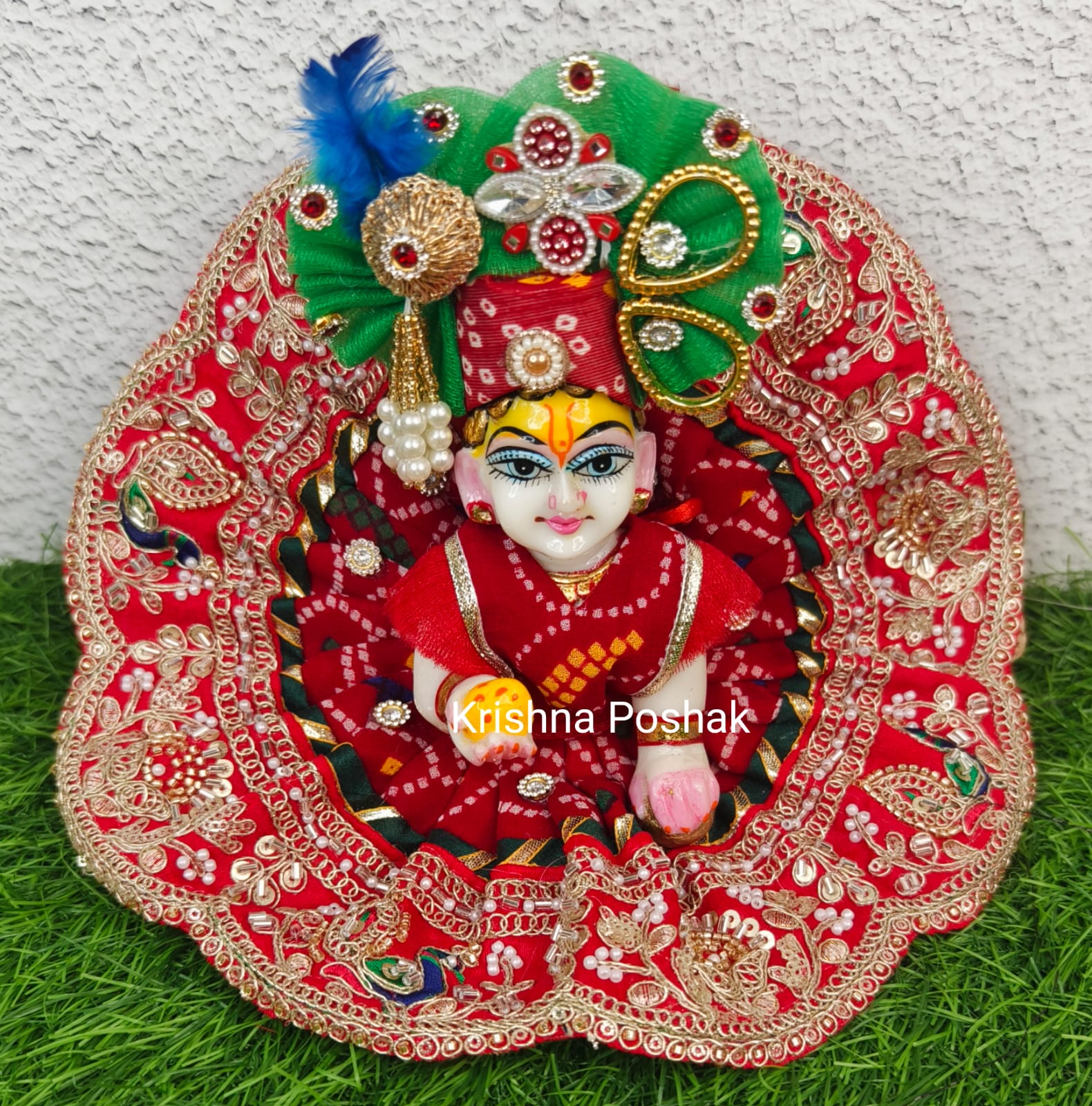 Premium Quality Designer Fancy Poshak With Mukut For Laddu Gopalji - 2026/6