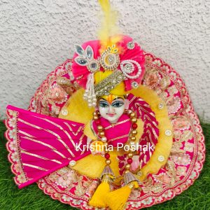 Premium Quality Designer Fancy Poshak With Mukut And Patka For Laddu Gopalji - 2026/3