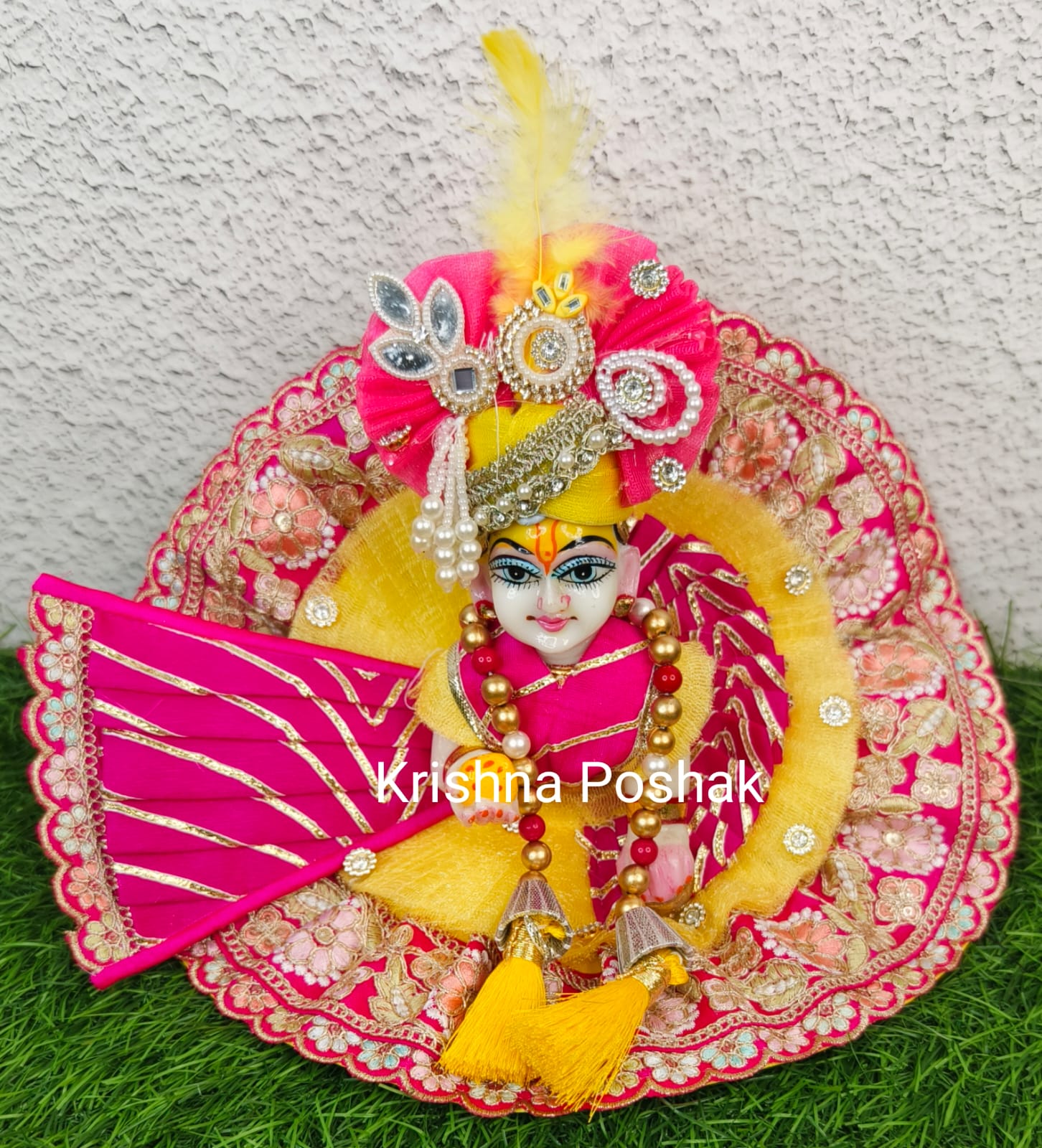 Premium Quality Designer Fancy Poshak With Mukut And Patka For Laddu Gopalji - 2026/3