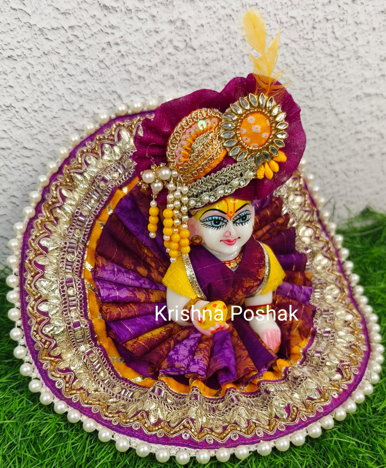 Premium Quality Designer Fancy Poshak With Mukut For Laddu Gopalji - 2026/4 - Image 2