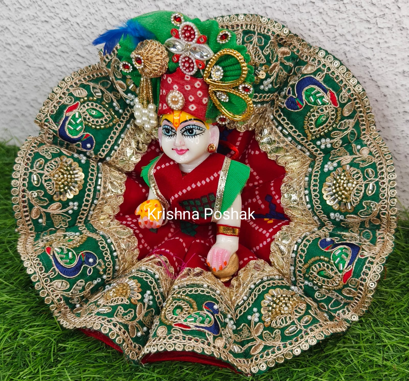 Premium Quality Designer Fancy Poshak With Mukut For Laddu Gopalji - 2026/5 - Image 4