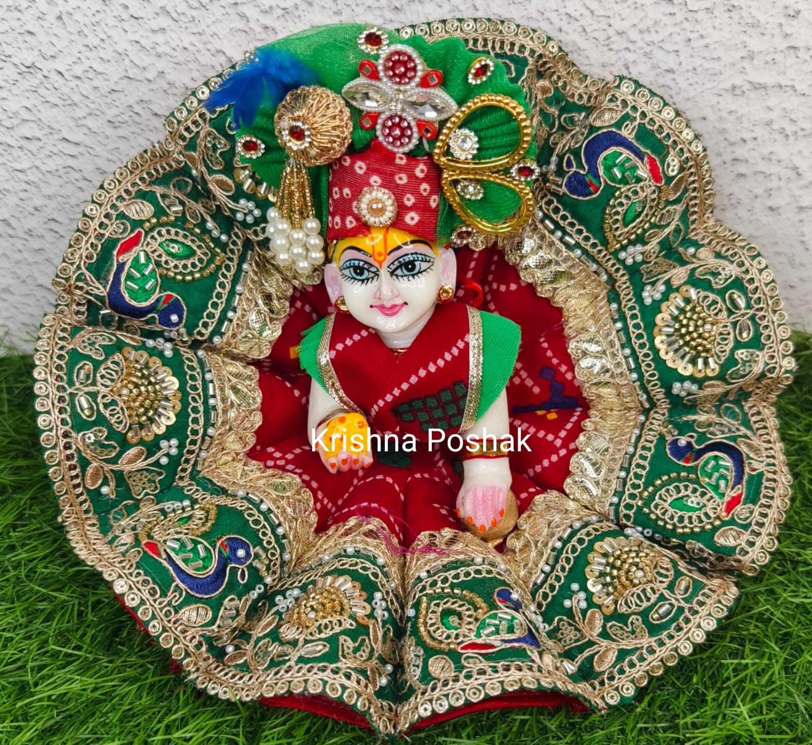 Premium Quality Designer Fancy Poshak With Mukut For Laddu Gopalji - 2026/5